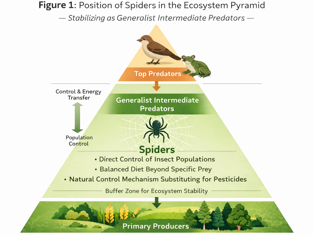 Figure 1. Position of Spiders in the Ecosystem Pyramid
